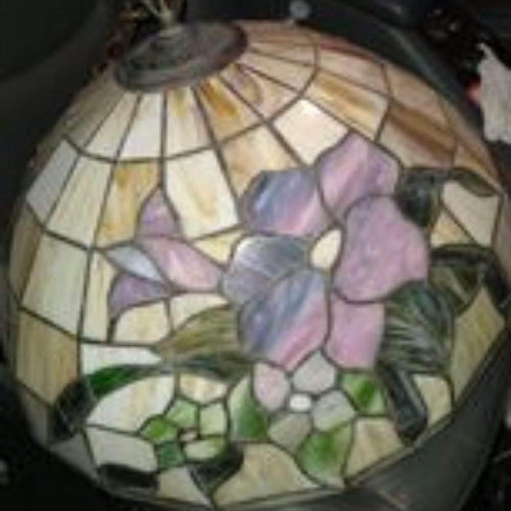 Dale Tiffany slag stained glass hanging lamp & shade
